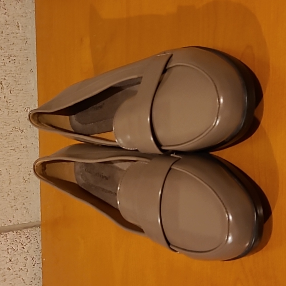 Women’s Taupe Slip-On Loafers - Classic Comfortable Style